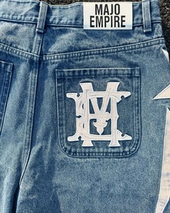 กางเกงยีนส์ขาสั้นสำหรับผู้ชายกางเกงขาสั้นผ้าฝ้ายออร์แกนิกซักได้แบบลำลองดีไซน์สวยพิมพ์ลาย3D ได้ตามต้องการ - Product Image 3