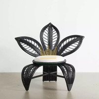 Chaises en rotin de style nordique uniques en forme de fleur naturelle Prix le plus bas Prêt à l'exportation pour enfants et adultes