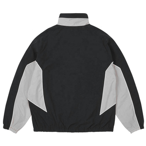 Custom Logo <b>Black</b> Color Block Hooded <b>Windbreaker</b> Jacket <b>Men</b> Waterproof Print Full-Zip Outdoor Winter - Product Image 2