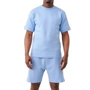 Conjunto de Camiseta y Pantalones Cortos Transpirables de Verano, Dos Piezas, Estilo Urbano Informal, de Algodón, para Hombre, con Logotipo Personalizado - Product Image 1