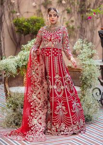 NEW DESIGNER--BEAUTIFUL HEAVY EMBROIDERY ON FLOOR-LENGTH DRESS Embellished WITH CRYSTAL GLASS BEADS,STONE,DABKA work @ 2023 - Product Image 2