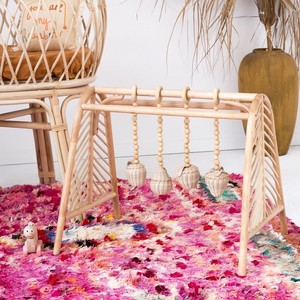 <b>Newborn</b> Baby Accessories <b>Best</b> Selling Rattan Furniture Items Kids Room Play <b>Gym</b> <b>Activity</b> With Hanging Toys Set - Product Image 6