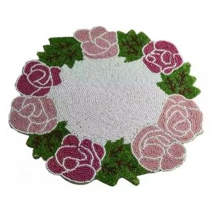 Vente chaude À La Main Brodé Perlé Chemin De Table Table À Manger Décoration Protéger La Chaleur Dommages Mariages Vacances De Noël - Product Image 3