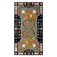 Handgefertigter Pietra Dura Intarsien-Marmor-Couchtisch Traditioneller Stil Wohnzimmermöbel Langlebiges Steinmeisterwerk für den Heimgebrauch