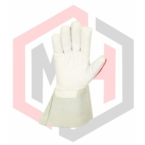 Gants de travail en peau de chèvre avec protection contre les chocs, poignet étendu en TPR, résistants aux déchirures, lavables en machine, pour ligne de montage, OEM/ODM disponible - Product Image 2