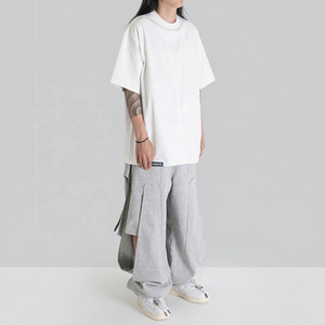Custom Men's High Waist Straight Pattern Fleece Oversized Cargo Track Pants Streetwear Baggy Stacked Joggers Casual Style - Product Image 4