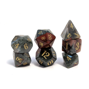 <b>High</b> quality stone dice Bloodstone jasper natural crystal reiki <b>healing</b> gemstones Engraved stone custom dice set Vikings crystal - Product Image 1