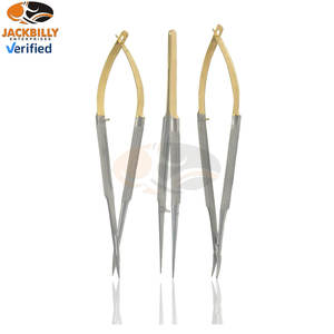 Juego de Instrumentos Médicos de Acero Inoxidable para Microcirugía Castroviejo Dorado, 3 Portaagujas, Suturador, Micro Tijeras - Product Image 2