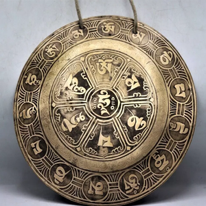 Gong tibétain fait à la main avec un design Yantra, gongs pour les prières religieuses, la thérapie sonore, le yoga, la méditation, à prix de gros bon marché - Product Image 3