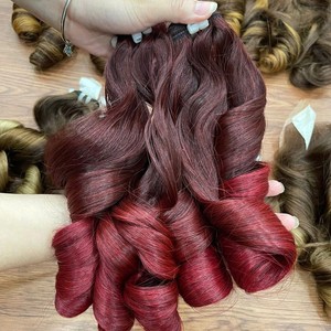 Extensiones de cabello rizado hinchable de lujo, mechones de cabello humano vietnamita Remy, extensiones de cabello rizado 100% virgen hinchable - Product Image 2