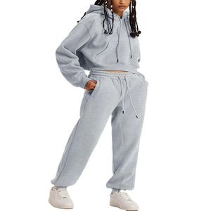 Último logotipo bordado ácido lavado gota hombro transpirable secado rápido chándal mujer 100% algodón chándal - Product Image 5