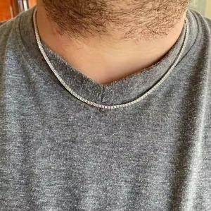 Vente chaude Hip-Hop Moissanite Diamant Miami Diamant Cubain Chaîne Collier Rue Marque De Mode Rap - Product Image 2