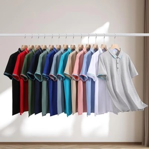 High Quality Custom <b>Men's</b> Short Sleeve for Polo <b>Shirt</b> Wholesale ODM Supply Eco-Friendly Knitted Fabric Solid Pattern - Product Image 4