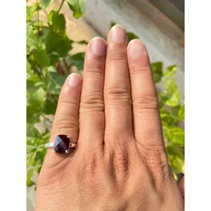 925 <b>Silver</b> Natural Red Garnet <b>Ring</b> with Topaz Fine Jewelry for <b>Men</b> Every Day Wear Platinum Cut Gemstone <b>Ring</b> - Product Image 6