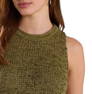 Nueva llegada diseñador de las mujeres de corto Crop Tank Top de alta calidad Sexy acanalado cuello redondo sin mangas Color sólido transpirable de secado rápido - Product Image 6