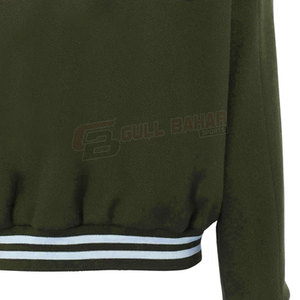 Veste universitaire à la mode pour hommes avec col rayé classique et ourlet veste universitaire de sport personnalisée pour hommes - Product Image 6