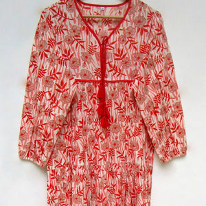 Recién llegado, vestido largo Vintage bohemio gitano Hippie para mujer, atuendo Floral único de una pieza, decoración de botones de cintura Natural - Product Image 1