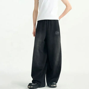 <b>Mens</b> Casual Baggy Sweatpants Heavyweight Vintage Sun Faded Wide Leg Streetwear Loose Fit <b>Elastic</b> Waist <b>Trousers</b> - Product Image 3