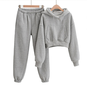 Conjunto Deportivo Casual para Mujer, Sudadera con Capucha de Manga Larga, Conjunto de Dos Piezas de Felpa para Otoño (OEM) - Product Image 1