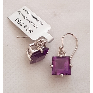 Shah Gems Women's Natural Amethyst Crystal <b>Earrings</b> 925 Sterling <b>Silver</b> - Product Image 4