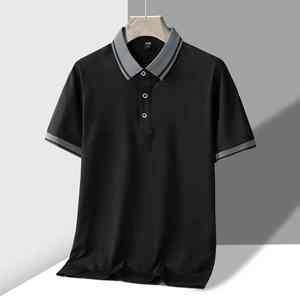 TFETTERS Tendencias de Verano 2025 Polo de Algodón de Lujo de Alta Calidad para Hombre con Cuello Patchwork y Mangas Cortas Tallas Grandes - Product Image 2