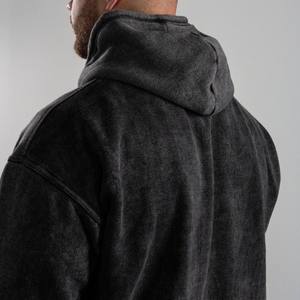 Sudadera con capucha de corte regular de lana Vintage para hombre personalizada con ropa informal bordada de algodón pesado ecológico para el invierno - Product Image 5