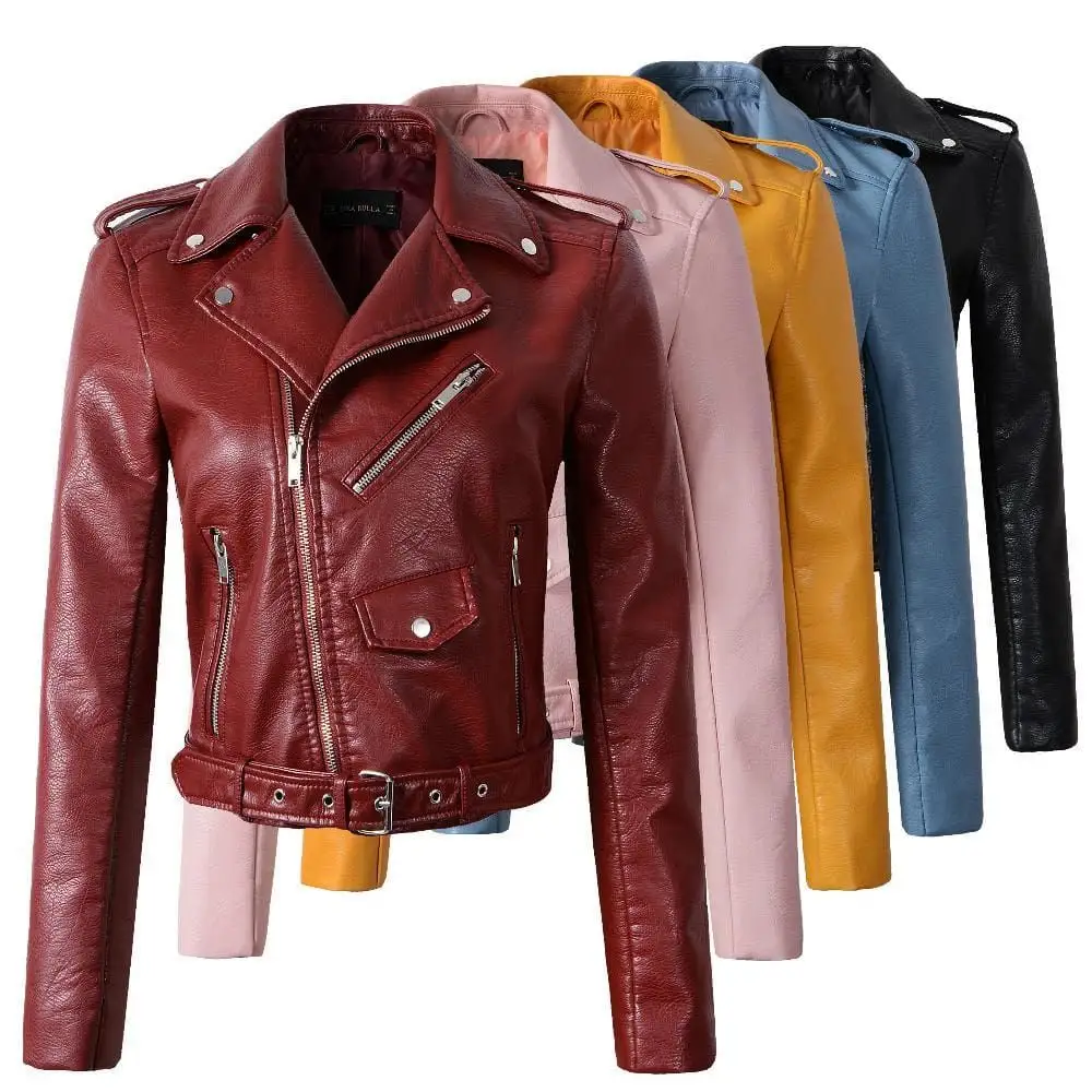 Custom Hight Quality Ladies Biker Jacket ladies slim fit customized genuine leather motorcycle jackets of custom branded biker j