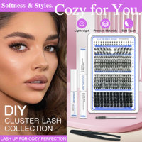 Aksesoris Kecantikan Ekstensi Rambut Grosir Bulu Mata Palsu Faux Mink DIY Cluster 18mm 40 Cluster Per Tray 6D 8D Bulu Mata Cluster Alami