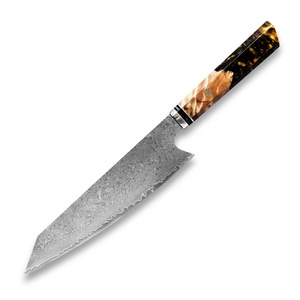2025 nuevos cuchillos de Chef OEM de 8 pulgadas mango de resina único Damasco Vg10 67 capas cuchillo Kiritsuke de madera estable japonés para chef - Product Image 2