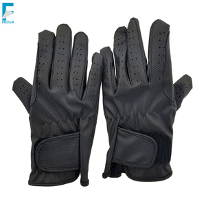 Gants d'équitation en cuir de qualité supérieure pour hommes et femmes, pour l'équitation à cheval, avec poignées noires - Product Image 4