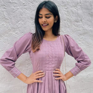 Indien main bloc imprimé fleuri coton robe femmes écologique été décontracté Midi longueur Boho porter personnalisé cadeau vente - Product Image 1