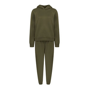 Sudadera con capucha y pantalones de chándal de algodón 100% 220gsm ropa de calle para mujer con logotipo personalizado conjunto al por mayor de dos piezas - Product Image 6