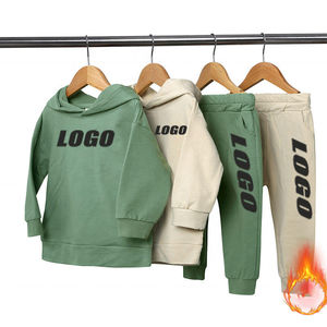 Wholesale Professional Fashion <b>Boys</b> Vintage Sweatsuit Custom Logo Cotton 2 Pieces Set Popular Kid Acid <b>Wash</b> Tracksuit - Product Image 3