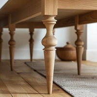 Pieds de table modernes en bois de caoutchouc massif tournés, robustes, pour salle à manger, salon, chambre à coucher, meubles d'extérieur