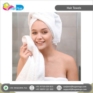 Venta al por mayor de toallas envolventes de pelo de algodón 100% rectangulares de lujo suaves de secado rápido de grado estándar para mujeres a bajo precio - Product Image 3