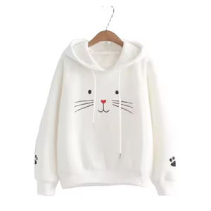 Sudadera con capucha de lana con estampado recortado logotipo personalizado mujeres Venta caliente de alta calidad 100% algodón polar de gran tamaño - Product Image 6