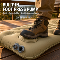 Matelas de couchage gonflable en TPU avec gonfleur intégré, matelas pneumatique imperméable avec oreiller, portable, 4 saisons, camping, randonnée, plage