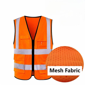 Gilet de sécurité réfléchissant sans manches pour hommes, 5 poches, équipement de protection individuelle, matériel en toile pour aéroports - Product Image 5