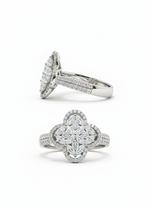 Anillo de Diamantes Múltiples para Mujer, Diamantes Naturales y Cultivados en Laboratorio - Product Image 3