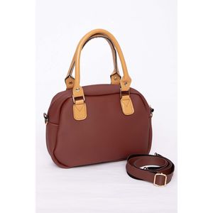 Bolso de mano y hombro con cremallera y múltiples compartimentos, color burdeos, accesorio de ropa - Product Image 2