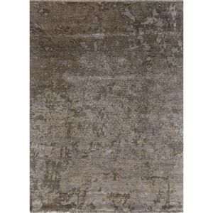 พรมขนสัตว์ถักมือสีเบจและสีน้ำตาลลาย Pansy รุ่น SPR-701 ลายแบบนามธรรม สำหรับห้องนั่งเล่น ทางเข้าบ้าน และห้องนอน - Product Image 1