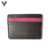 Dompet Tipis Unisex Dual Tone Anti-RFID dari Kulit PU Tahan Lama, Tempat Kartu dengan Penutup Terbuka, Panjang Pendek, Bahan Drill Cloth