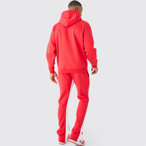 Prix d'usine Regular Fit All Over Rhinestone Survêtement Nouveau Design Pullover Hoodie Streetwear Survêtements Ensembles - Product Image 2