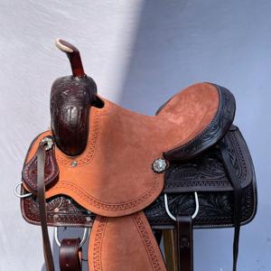 ชุดอานม้าหนังแท้สไตล์ตะวันตกพร้อมอุปกรณ์เสริมไม้คุณภาพพรีเมียม |   ชุดอุปกรณ์ขี่ม้าทำมือจากสแตนเลส พร้อมชุดตะขอเกี่ยว ปรับแต่งสีได้ - Product Image 4