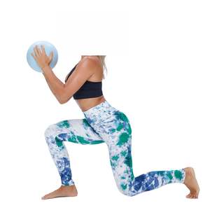 Leggings tie-dye pour femmes, vente en gros personnalisée, tendance, imprimés, coutures croisées, taille haute, yoga et gym - Product Image 3