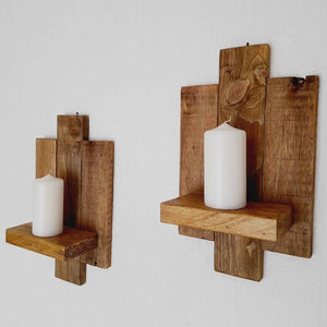 Soporte de vela de pilar de madera hecho a mano de tamaño personalizado HHO para decoración de iluminación del hogar Material de PC de nuevo estilo de diseño - Product Image 5