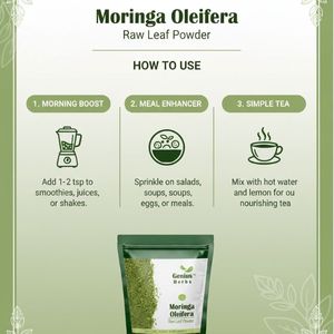 Polvo de Hoja de Moringa Cultivada Orgánicamente, Nutrición Verde Premium, Calidad de Exportación, Hierbas Geniales - Product Image 2