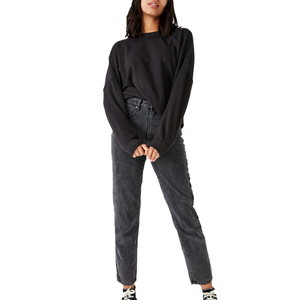 Sweat-shirt personnalisable pour femme, coupe ample, manches longues, couleur unie, style streetwear, respirant, en coton, décontracté, hiver - Product Image 1