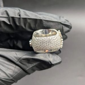 Iced Out Custom <b>Initial</b> Letter VVS Moissanite Round Cut Diamond Sparkling 925 Sterling Silver Luxury Hip Hop Statement <b>Ring</b> - Product Image 5