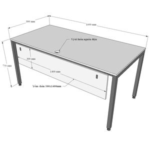 โต๊ะทำงานไม้แบบดั้งเดิมและมินิมอล Uconcept HBUC044 ขนาด 160x80 ซม. พร้อมขาเหล็กแข็งแรงทนทานสำหรับเฟอร์นิเจอร์สำนักงาน - Product Image 6